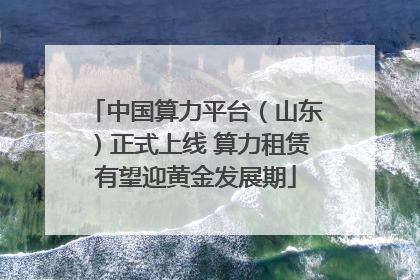 中国算力平台（山东）正式上线 算力租赁有望迎黄金发展期