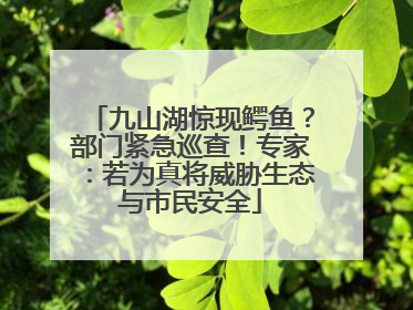 九山湖惊现鳄鱼？部门紧急巡查！专家：若为真将威胁生态与市民安全