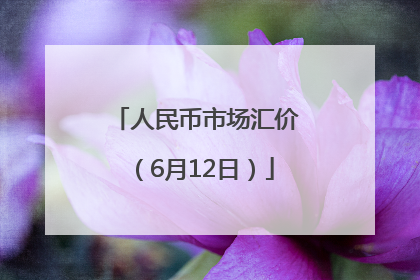 人民币市场汇价（6月12日）