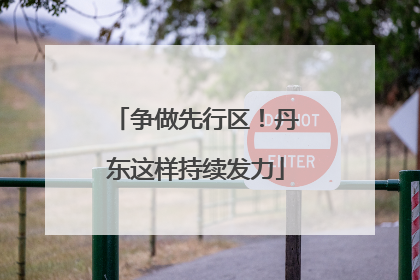 争做先行区！丹东这样持续发力