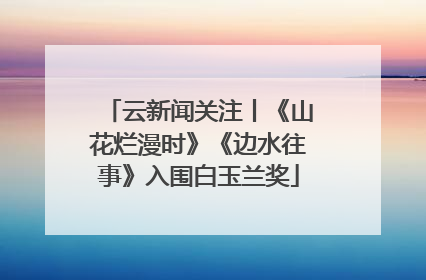 云新闻关注丨《山花烂漫时》《边水往事》入围白玉兰奖