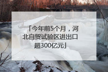 今年前5个月，河北自贸试验区进出口超300亿元