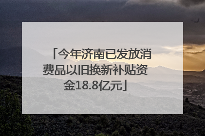 今年济南已发放消费品以旧换新补贴资金18.8亿元