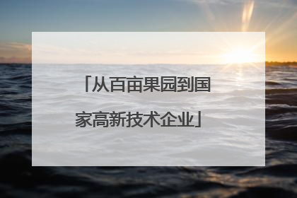 从百亩果园到国家高新技术企业