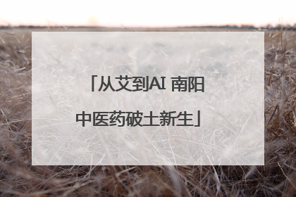 从艾到AI 南阳中医药破土新生
