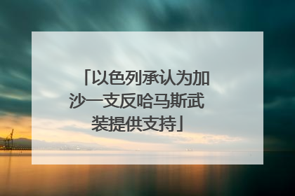 以色列承认为加沙一支反哈马斯武装提供支持