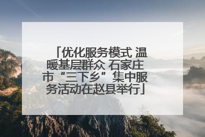 优化服务模式 温暖基层群众 石家庄市“三下乡”集中服务活动在赵县举行