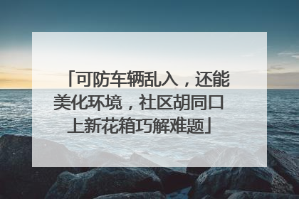 可防车辆乱入，还能美化环境，社区胡同口上新花箱巧解难题