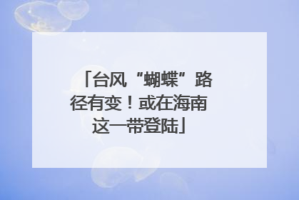 台风“蝴蝶”路径有变！或在海南这一带登陆