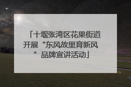 十堰张湾区花果街道开展“东风故里育新风”品牌宣讲活动