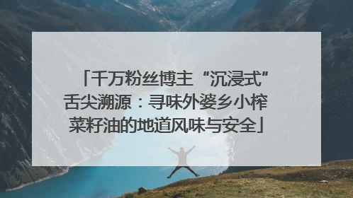 千万粉丝博主“沉浸式”舌尖溯源：寻味外婆乡小榨菜籽油的地道风味与安全