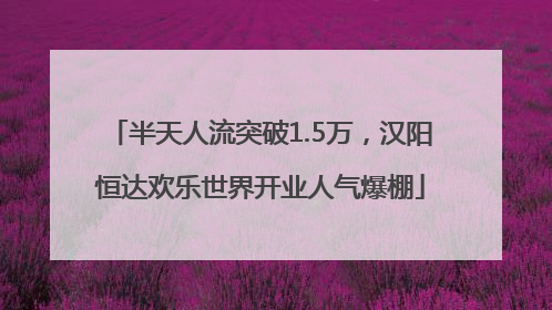 半天人流突破1.5万，汉阳恒达欢乐世界开业人气爆棚