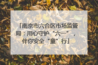 南京市六合区市场监管局：用心守护“六一”，伴你安全“童”行