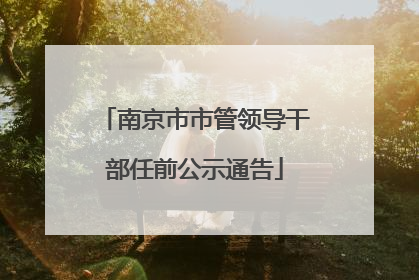 南京市市管领导干部任前公示通告