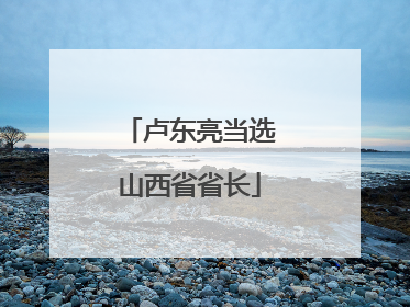 卢东亮当选山西省省长