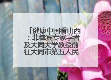 健康中国看山西：菲律宾专家学者及大同大学教授前往大同市第五人民医院参观交流