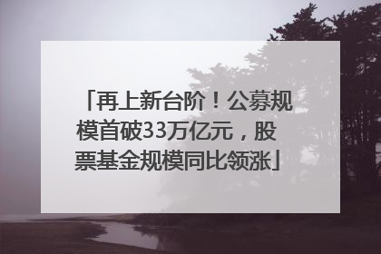 再上新台阶！公募规模首破33万亿元，股票基金规模同比领涨