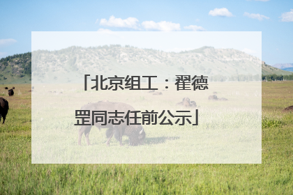 北京组工：翟德罡同志任前公示