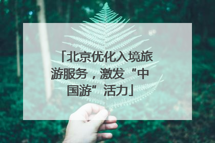 北京优化入境旅游服务，激发“中国游”活力