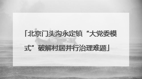 北京门头沟永定镇“大党委模式”破解村居并行治理难题