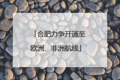 合肥力争开通至欧洲、非洲航线