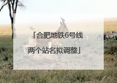合肥地铁6号线两个站名拟调整