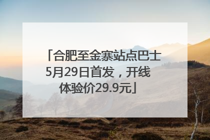 合肥至金寨站点巴士5月29日首发，开线体验价29.9元