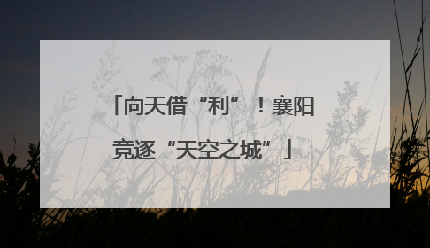 向天借“利”！襄阳竞逐“天空之城”