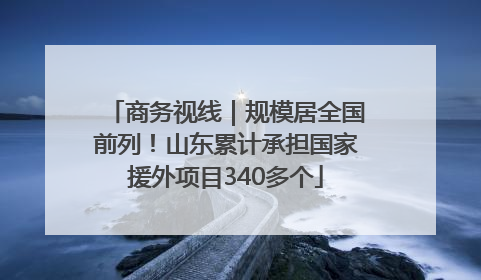 商务视线｜规模居全国前列！山东累计承担国家援外项目340多个