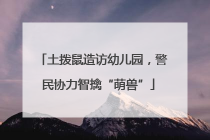 土拨鼠造访幼儿园，警民协力智擒“萌兽”