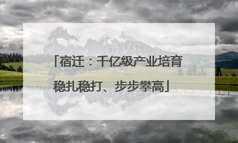 宿迁：千亿级产业培育稳扎稳打、步步攀高