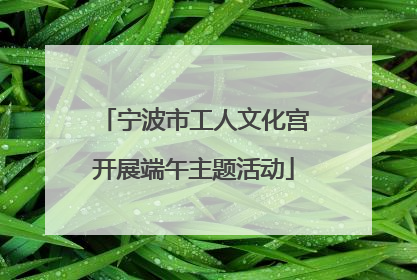 宁波市工人文化宫开展端午主题活动