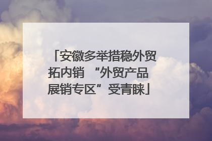 安徽多举措稳外贸拓内销 “外贸产品展销专区”受青睐