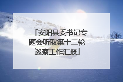 安阳县委书记专题会听取第十二轮巡察工作汇报