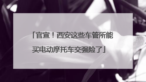 官宣！西安这些车管所能买电动摩托车交强险了