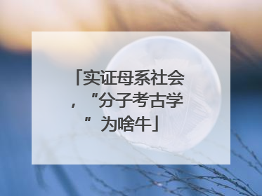 实证母系社会，“分子考古学”为啥牛