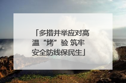 多措并举应对高温“烤”验 筑牢安全防线保民生