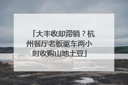 大丰收却滞销？杭州餐厅老板驱车两小时收购山地土豆