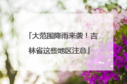 大范围降雨来袭！吉林省这些地区注意