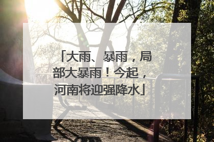 大雨、暴雨，局部大暴雨！今起，河南将迎强降水