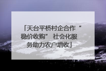 天台平桥村企合作“稳价收购” 社会化服务助力农户增收