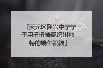 天元区隆兴中学学子用扭扭棒编织出独特的端午祝福
