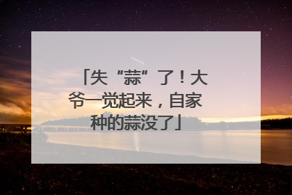 失“蒜”了！大爷一觉起来，自家种的蒜没了