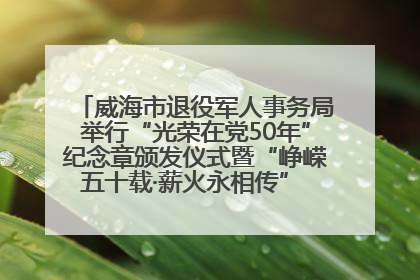 威海市退役军人事务局举行“光荣在党50年”纪念章颁发仪式暨“峥嵘五十载·薪火永相传” 主题党日活动