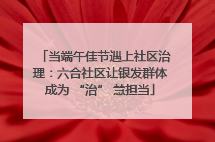 当端午佳节遇上社区治理：六合社区让银发群体成为 “治” 慧担当
