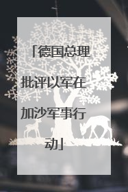 德国总理批评以军在加沙军事行动