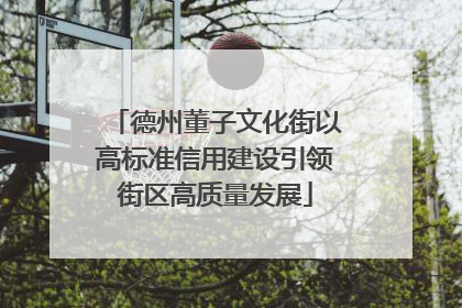 德州董子文化街以高标准信用建设引领街区高质量发展