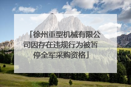 徐州重型机械有限公司因存在违规行为被暂停全军采购资格