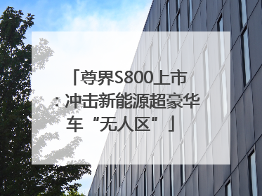 尊界S800上市：冲击新能源超豪华车“无人区”