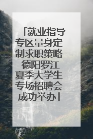 就业指导专区量身定制求职策略 德阳罗江夏季大学生专场招聘会成功举办